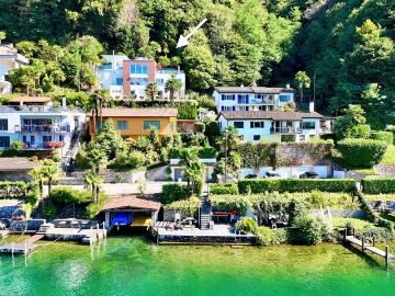 Helle Villa mit Garten, Pool und Blick auf den Luganer See