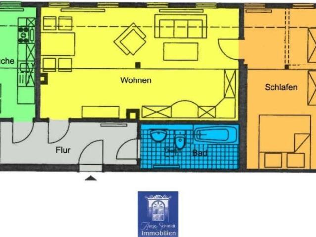 Helle Dachgeschosswohnung mit EBK!