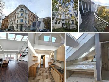 Repräsentative DG Wohnung mit Galerie, ca. 64 m² WZ, Kamin, Gäste WC, gr. Balkon, Lift