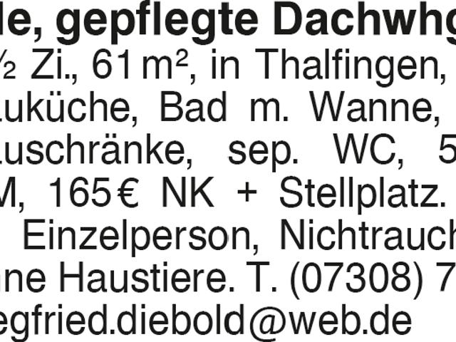 Helle, gepflegte Dachwhg
