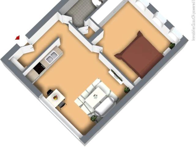 helle gut ausgestattete Wohnung