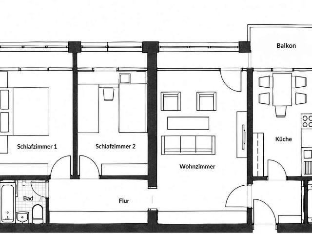 Helle, gut geschnittene 3 Zimmer Wohnung mit zwei Balkonen, TG Stellplatz und Finanzierungsvorteil