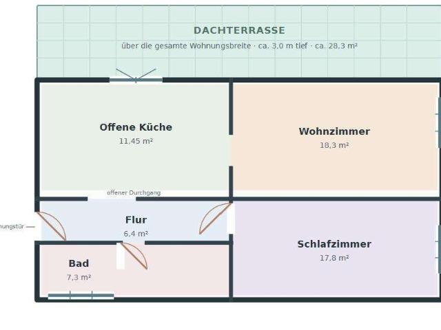 Helle, komplett renovierte 2 Zimmer Wohnung mit großem Balkon in ruhiger Lage von Osnabrück Hellern