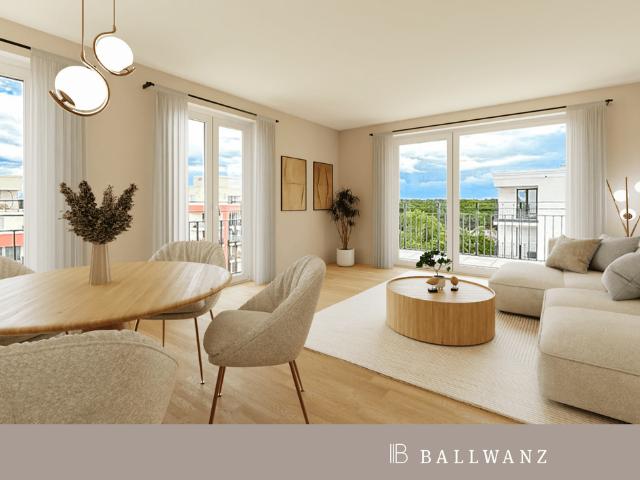 Helles 3 Zimmer Penthouse mit hochwertiger Einbauküche & Süd Balkon