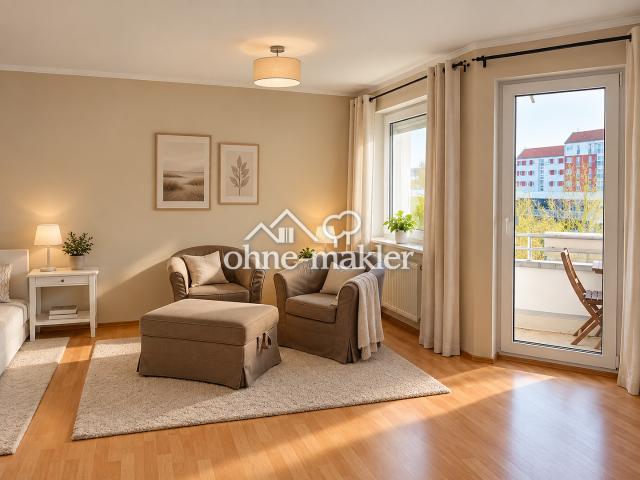 Helles 1 Zimmer Apartment mit Südbalkon, Einbauküche und Stellplatz in Nürnberg Laufamholz