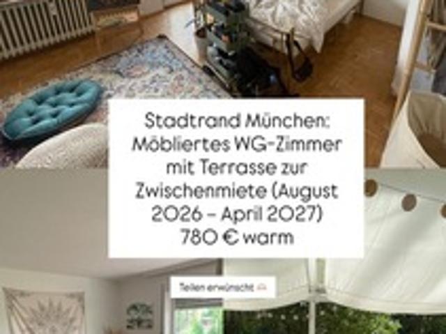 Helles, möbliertes WG Zimmer mit eigener Terrasse | 750 € warm | August 2026 – April 2027 | Feldkirc
