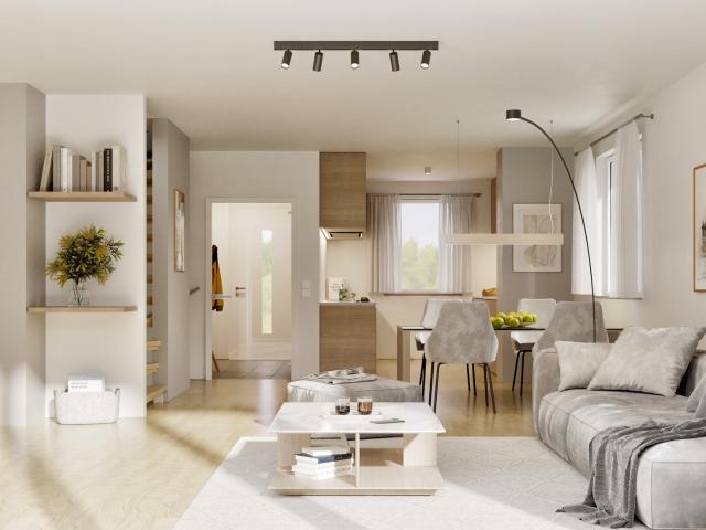 Helles Neubau Eckhaus: großer Garten, fußläufig zur Bahn, viel Platz und maximale Flexibilität!