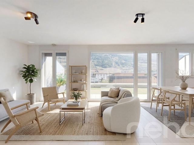 Hervorragende 3,5 Zimmer Wohnung im obersten Stock von Sion mit großer Terrasse