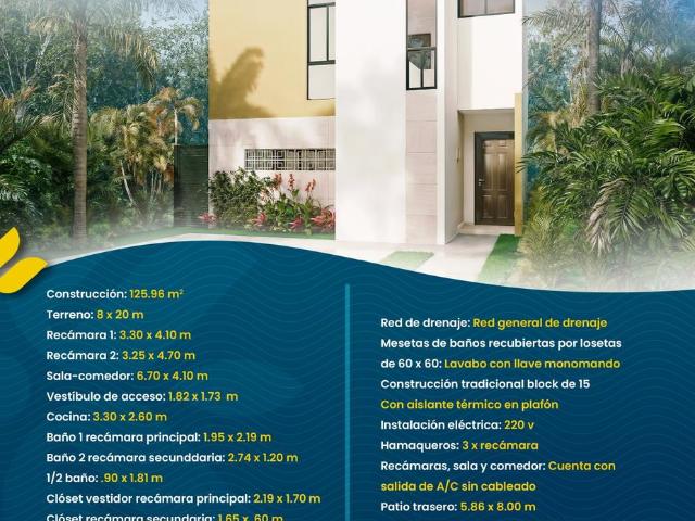 HERMOSAS CASA EN VENTA NUEVAS EN CAUCEL MERIDA NORTE GVC 2635
