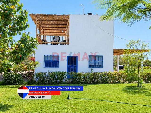 Hermoso Bungalow En Alquiler Con Piscina, Terraza Y Amplias Áreas Verdes