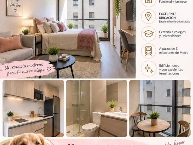 Hermoso departamento nuevo y sin uso, de un ambiente