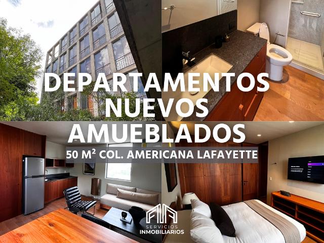hermoso departamento amueblado en la colonia americana lafayette