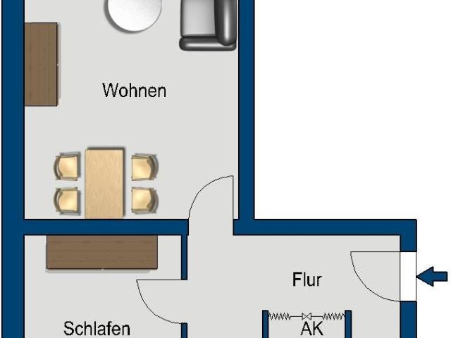 Hier macht wohnen Spaß: schöne 2 Zimmer Wohnung