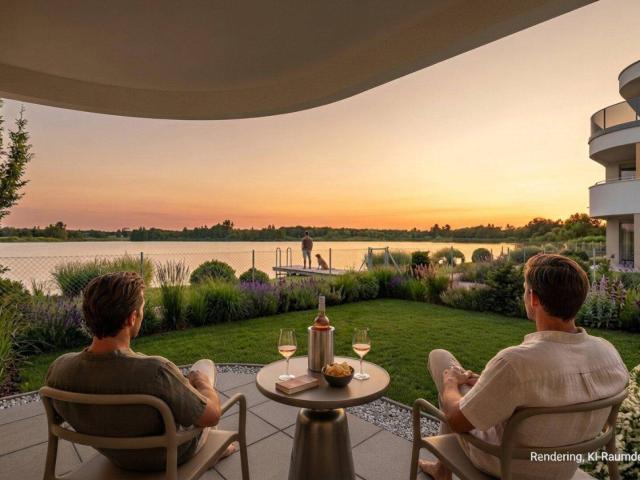 Hier beginnt ihr Tag mit Blick auf den See: Gartenwohnung provisionsfrei!
