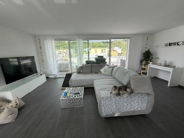 Hier wohnt das Wow 4.5 Zimmer Attika in Hausen Wohnen über den Dächern mit Stil