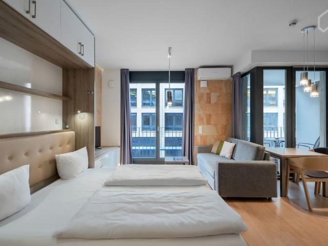 High quality studio in the centre of Dresden with balcony, 15 minutes walk from the main station, Dresden Amsterdam Apartments for Rent