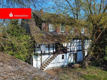 Historische, denkmalgeschützte Mühle mit Sanierungsbedarf auf großem Grundstück