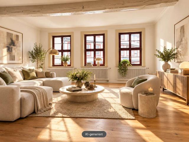 Historisches Altstadthaus, Wohnen über 3 Etagen mit 80m² Dachterrasse, stilvoll.