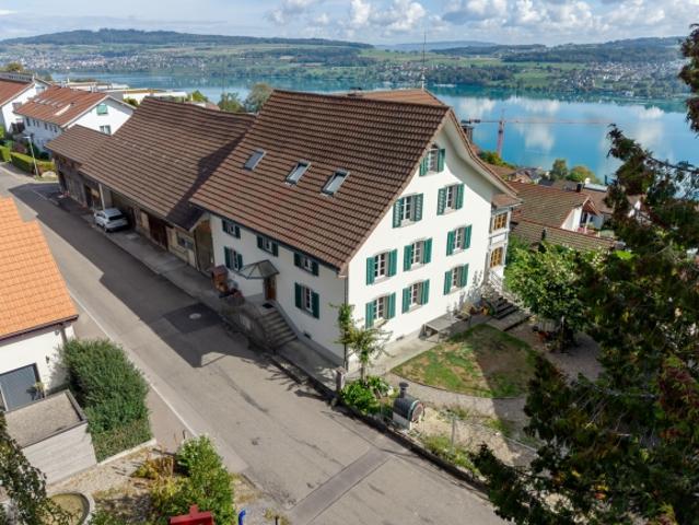 Historisches Riegelhaus mit Scheune und Hallwilerseeblick