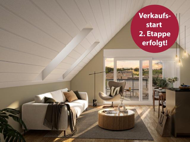 Hoch hinaus: moderne Dachwohnung mit besonderer Raumhöhe