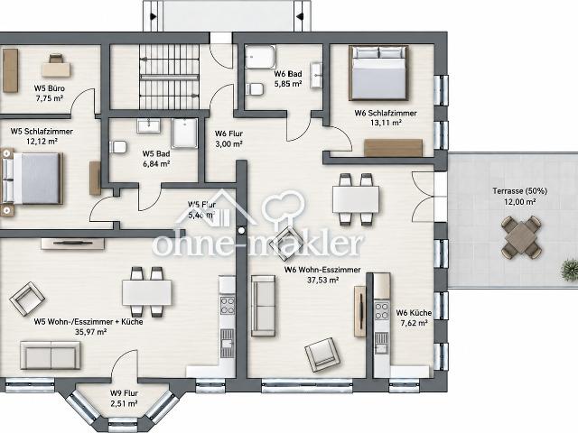 Hochwertig modernisiert, barrierefrei – 2 Zimmer Wohnung mit großer Terrasse
