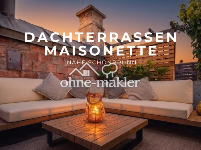 Hochwertig sanierte DG Maisonette nahe Schönbrunn: Hofseitige Terrasse mit Weitblick, Klimaanlage