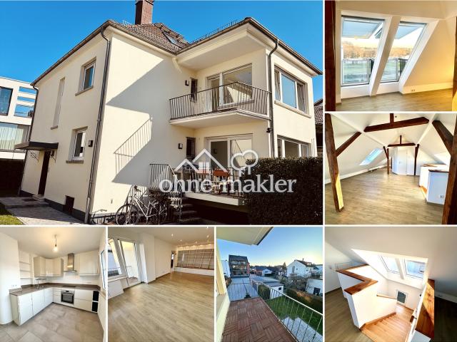 Hochwertig sanierte 4 Zimmer Maisonette | 110 m² | 2 Bäder | Balkon | ruhige Lage an den Mainwiesen