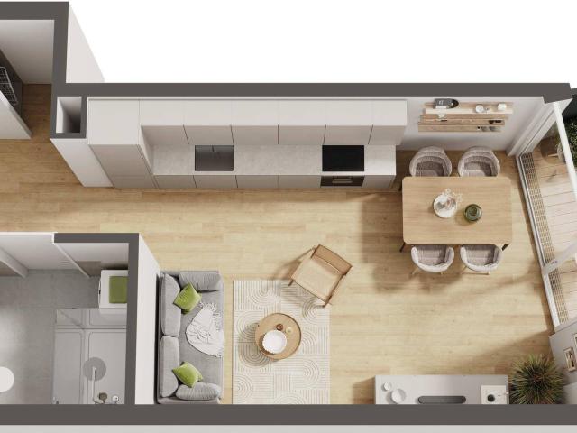 Hochwertige 1 Zimmer Neubau Wohnung mit Balkon W06