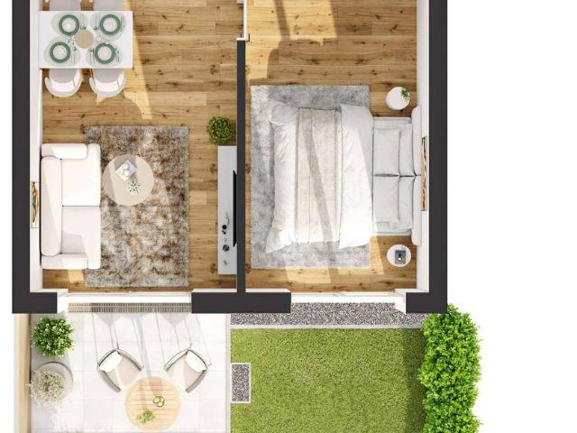 Hochwertige 2 Zimmer Neubau Gartenwohnung W03