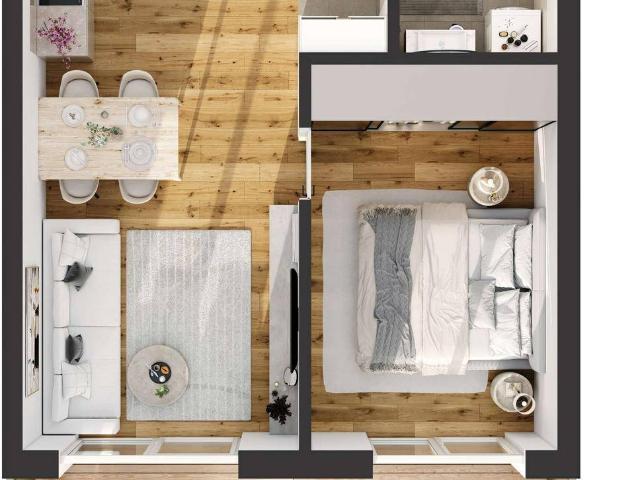 Hochwertige 2 Zimmer Neubau Wohnung mit Balkon W07
