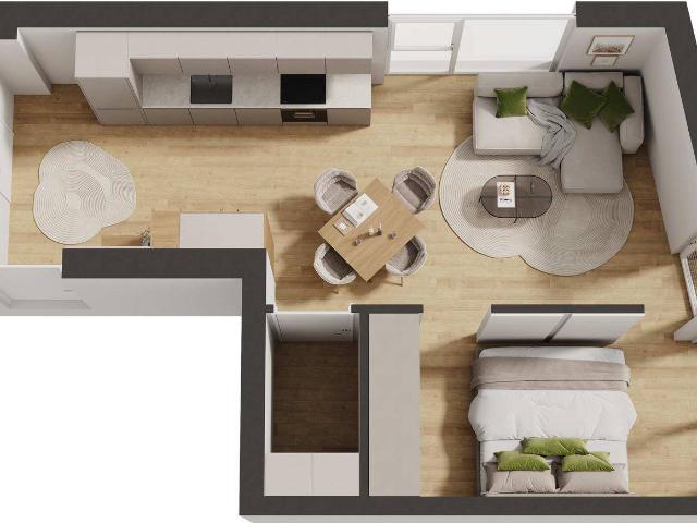 Hochwertige 2 Zimmer Neubau Wohnung mit Balkon W05