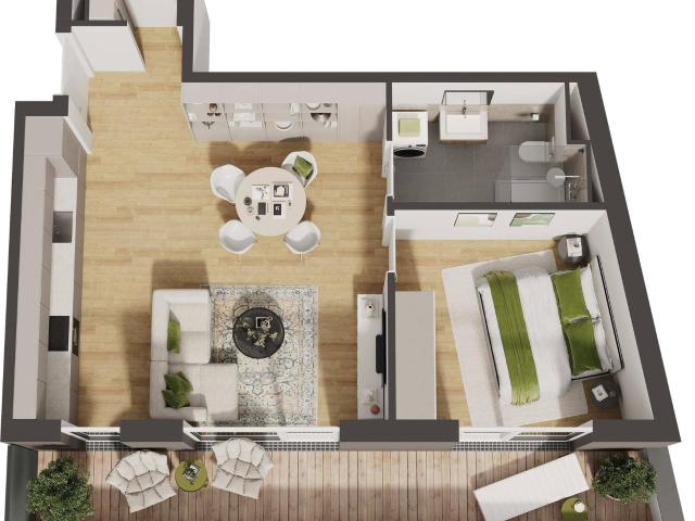 Hochwertige 2 Zimmer Neubau Wohnung mit Balkon W11