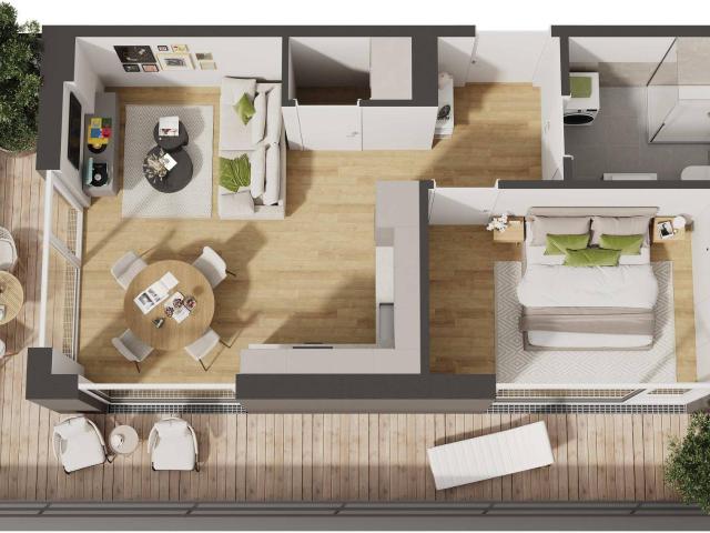 Hochwertige 2 Zimmer Neubau Wohnung mit Balkon W12