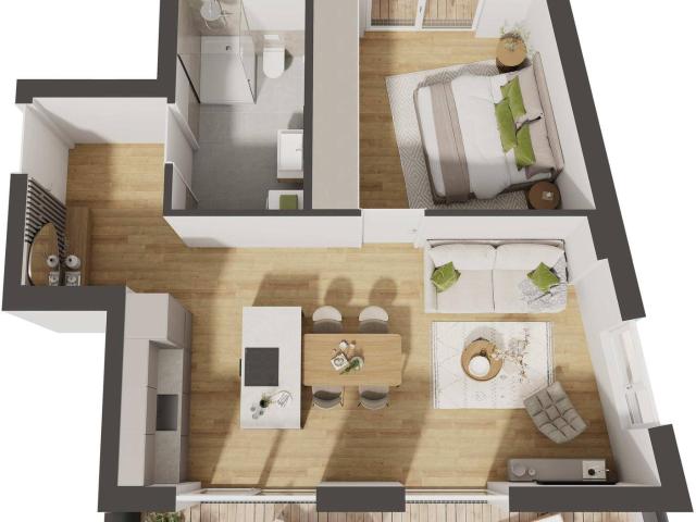 Hochwertige 2 Zimmer Neubau Wohnung mit Balkon W14