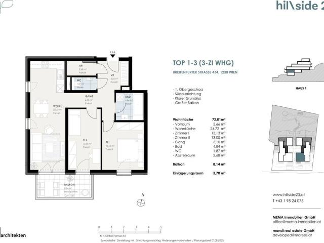 Hochwertige 3 Zimmer Wohnung mit Balkon zu verkaufen!