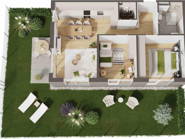 Hochwertige 3 Zimmer Neubau Gartenwohnung W03