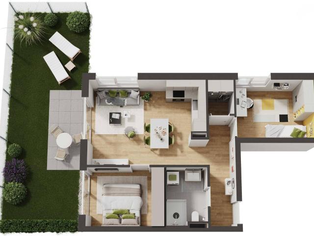 Hochwertige 3 Zimmer Neubau Gartenwohnung W04