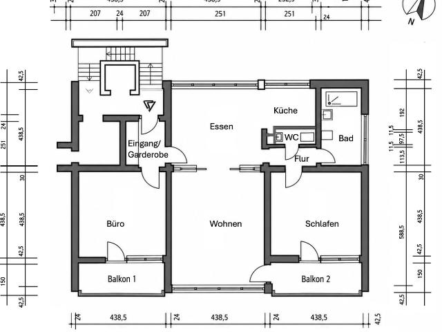Hochwertige, helle Wohnung 105 m² mit Panoramablick, 2 Südbalkonen und Garage