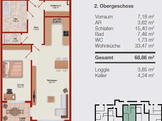 Hochwertige Neubauwohnung | TG Abstellplatz | moderne Wohnküche | Loggia | in begehrter Lage