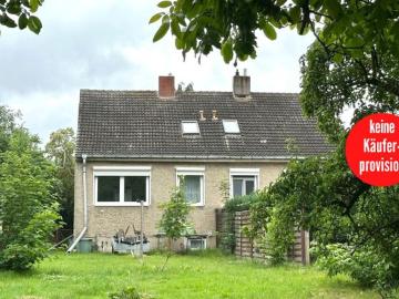 HORN IMMOBILIEN + Gellendin bei Anklam, kleine Doppelhaushälfte für fleißige Hände, ruhige Lage