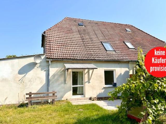 HORN IMMOBILIEN + RESERVIERT+Doppelhaushälfte bei Penkun im großen Grundstück in ruhige Lage