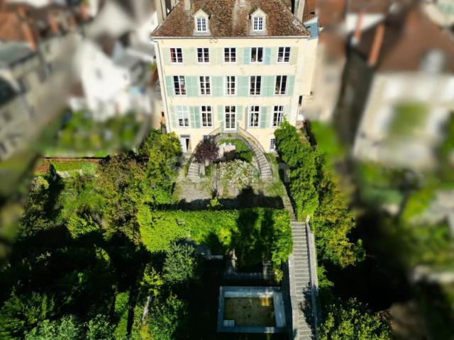 Hôtel particulier historique en plein coeur de ville, dépendances, grand jardin, piscine