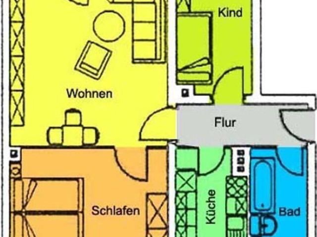 Hübsche Wohnung mit schönem Balkon in grüner und ländlicher Umgebung
