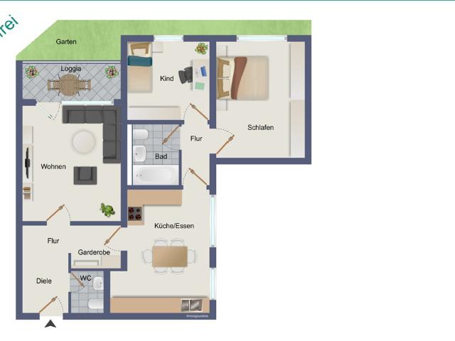 HÜBSCHE 3 ZIMMER EIGENTUMSWOHNUNG KURZFRISTIG BEZIEHBAR MIT TOLLEM ZUSCHNITT UND BALKON IN RADEVORMWALD, PROVISIONSFREI!