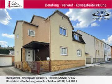 Hübsches Wohnen in Kiedrich: 1 2 Familienhaus mit Hof, Garten und tollem Wintergarten
