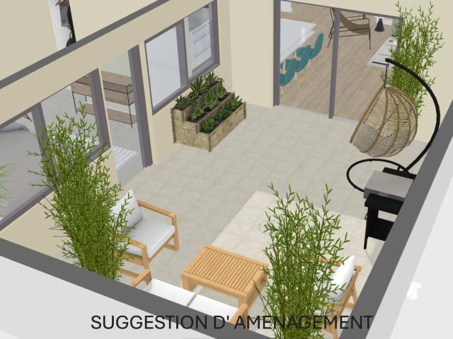 HYERES GARE VASTE T4 DE 90 M2 + 20 M2 DE TERRASSE AVEC TRES FAIBLE CHARGES