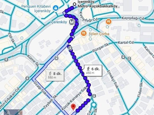 İÇERENKÖY'DE SIFIR BİNADA 2+1 70 M METROYA YAKIN OTOPARKLI