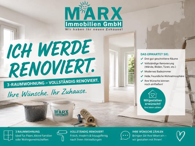 Ich werde saniert! 3 Raum Wohnung in ZentrumsnÃ¤he!