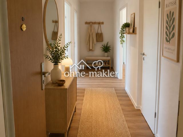 Sanierte 3 Zimmer Wohnung mit Balkon, Einbauküche, Waschmaschine