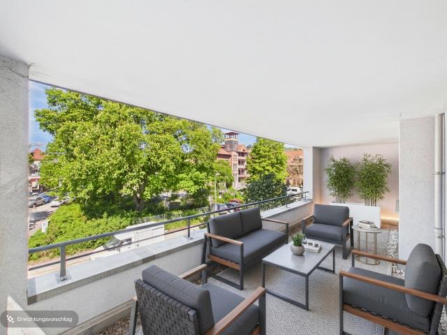 Ideal für Paare o. Senioren: 2,5 Zi. Wohnung, Aufzug, EBK, große überdachte Loggia u. TG Stellpl